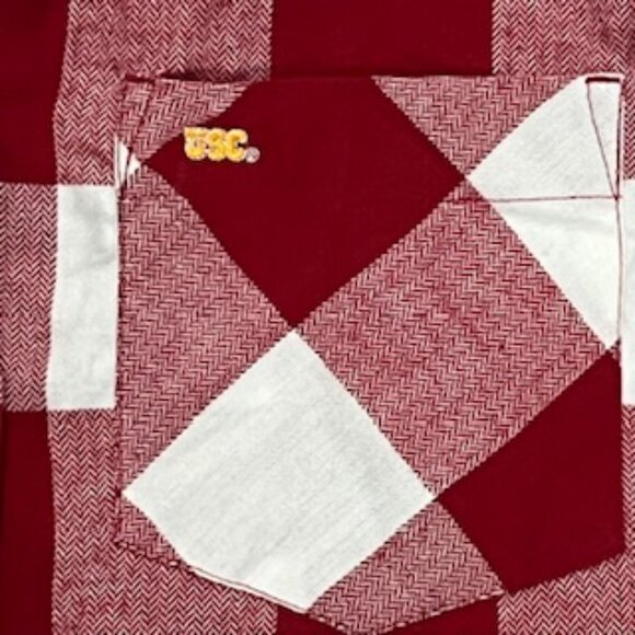 USC Red Plaid Paxton Long‎ Sleeve Flannel Shirt Women Size Small - Picture 4 of 14